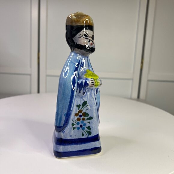 Tonala Mexican Folk Art Pottery Wiseman Figurine Stoneware Christmas Nativity - Picture 3 of 9